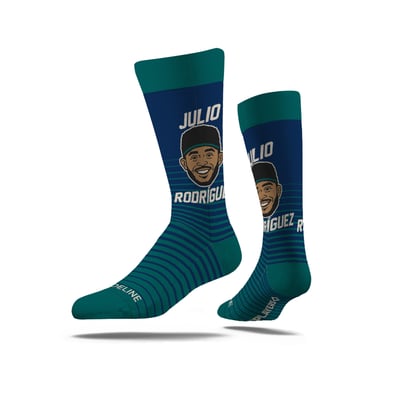 Julio Rodriguez Seattle Mariners Strideline Unisex MLBPA Player Card Crew Socks