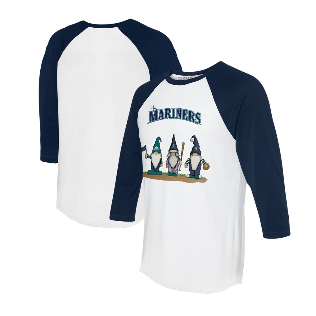 Seattle Mariners Tiny Turnip Unisex Gnomes 3/4-Sleeve Raglan T-Shirt - White/Navy