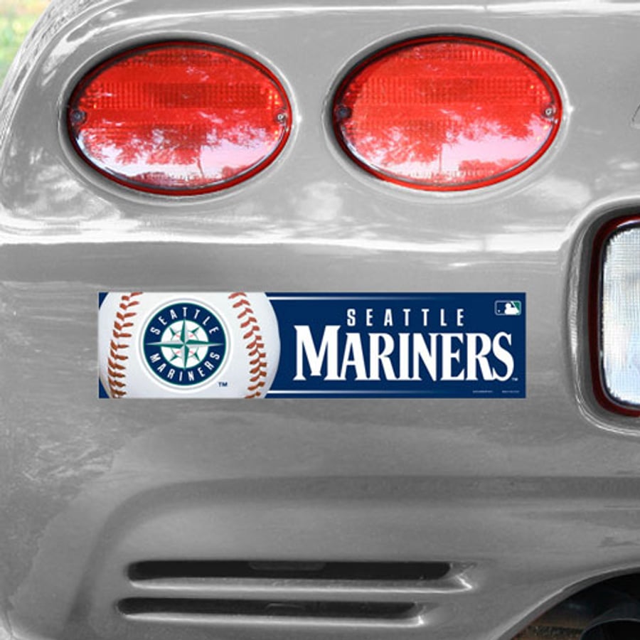 Mariners Logo Sticker WinCraft Seattle Mariners 12'' x 3'' Primary Bumper Sticker