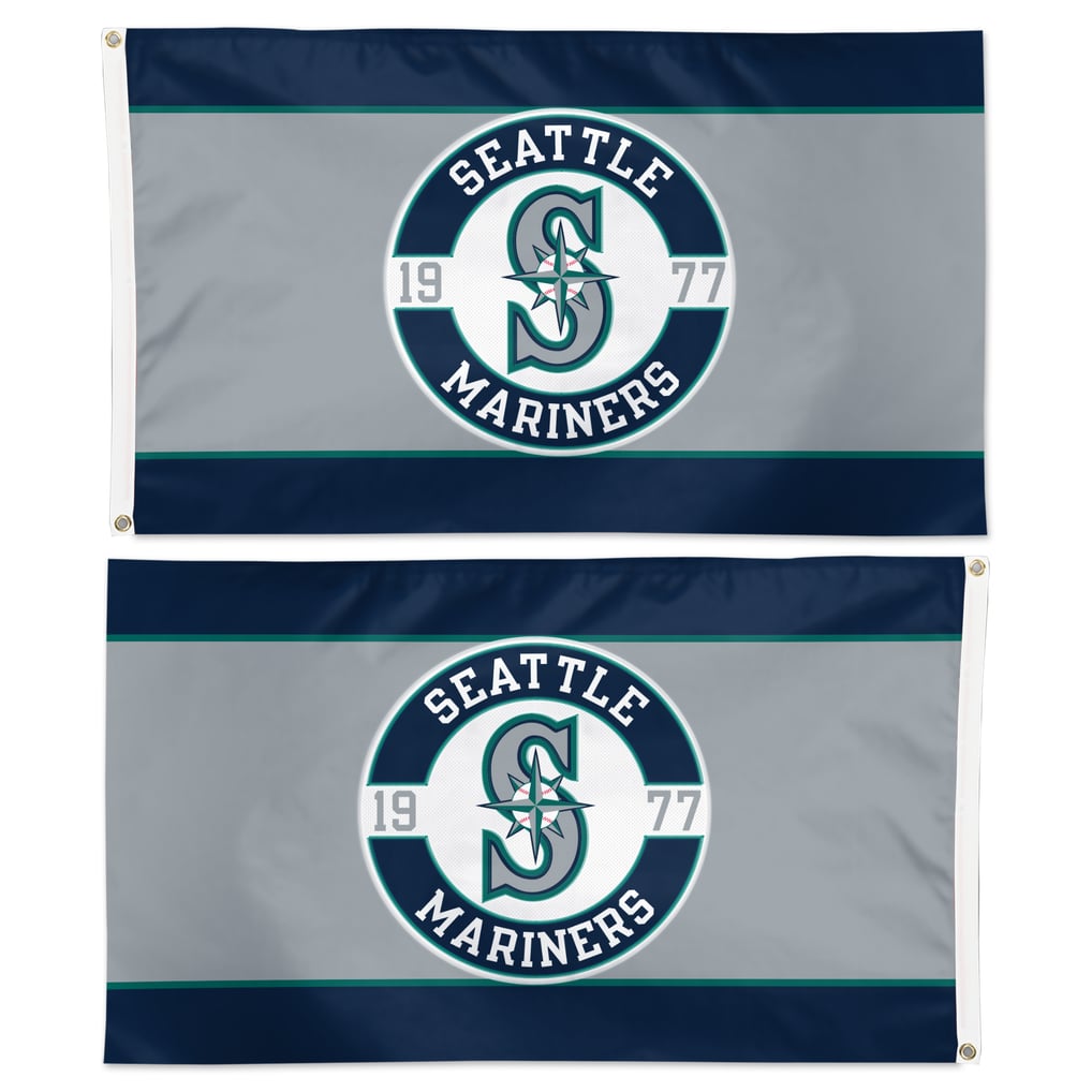 Drapeau Double Face Seattle Mariners - 71 X 102 Cm - Polyester - Pour Hampe Ou Décoration Murale