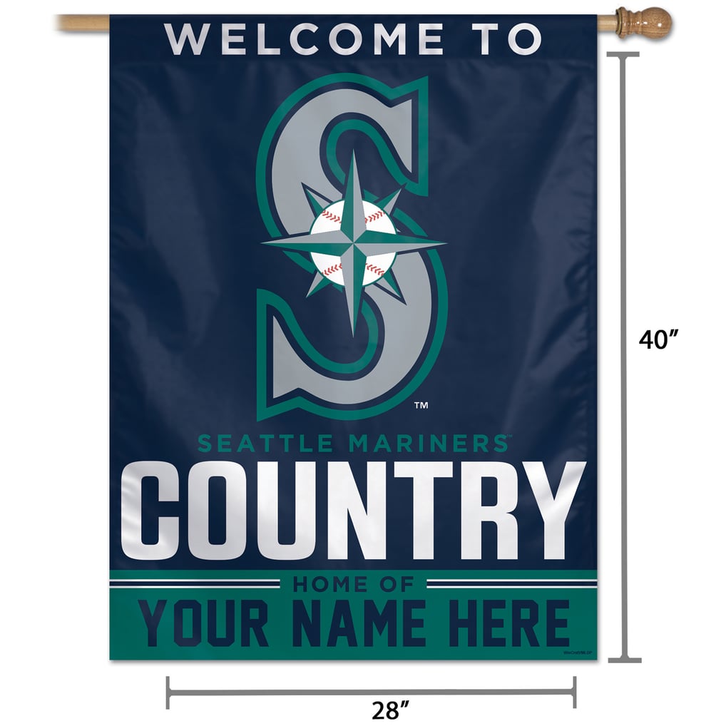 Mariners Stadium Rafter Banners Seattle Mariners WinCraft Personalized 27'' x 37'' Single-Sided ...