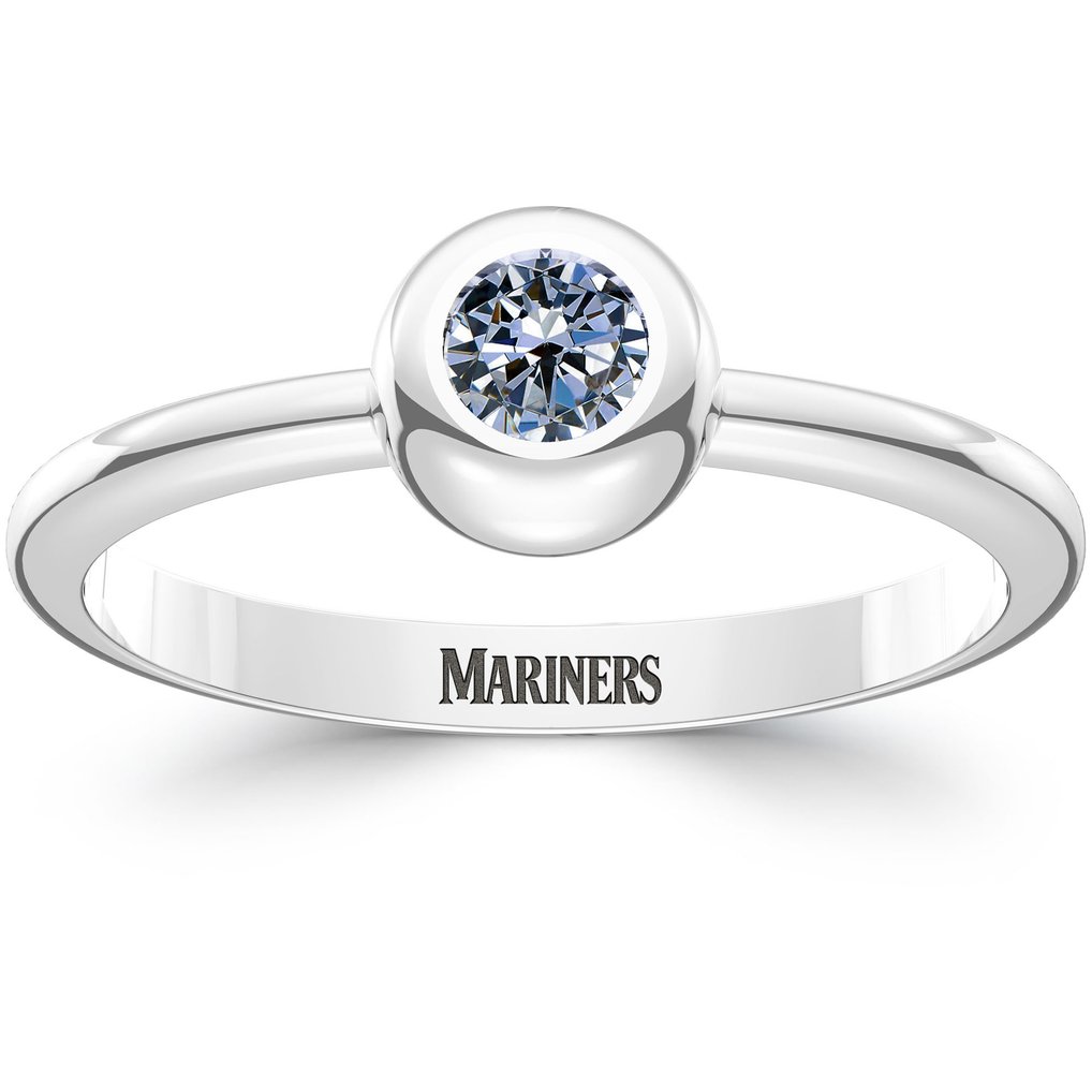 Women's Seattle Mariners Bixler's White Sapphire Engraved Sterling ...