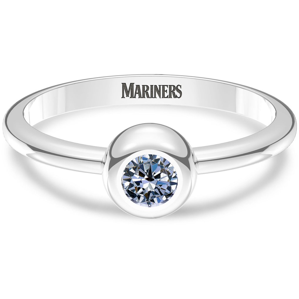 Women's Seattle Mariners Bixler's White Sapphire Engraved Sterling ...