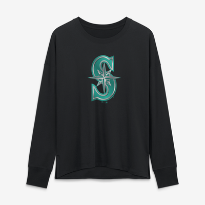 Seattle Mariners Women's Forged Mascot Long Sleeve T-Shirt - Black