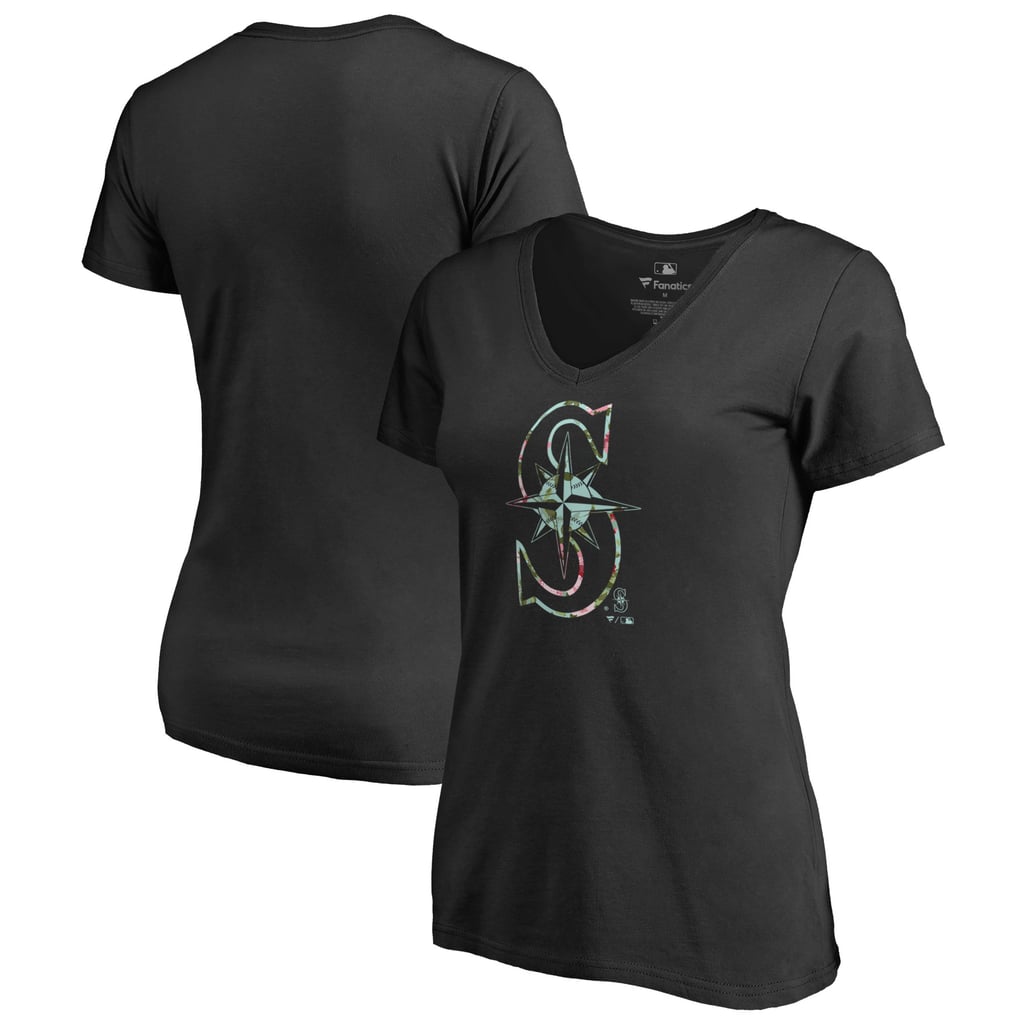 Seattle Mariners Women's Lovely V-Neck T-Shirt - Black