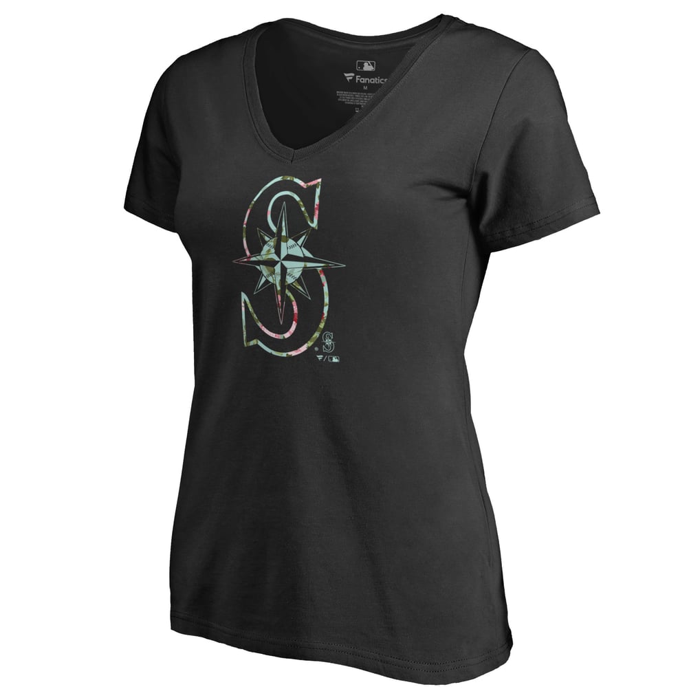 Seattle Mariners Women's Lovely V-Neck T-Shirt - Black