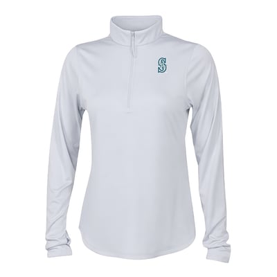 Seattle Mariners Columbia Women's Fairway Breeze Quarter-Zip Pullover - White