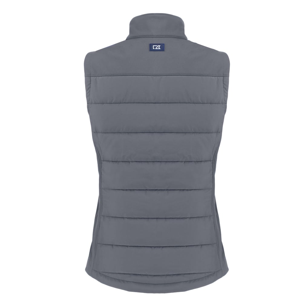 Seattle Mariners Cutter & Buck Women's  Evoke Hybrid Eco PrimaLoft Softshell Recycled Full-Zip Vest - Charcoal