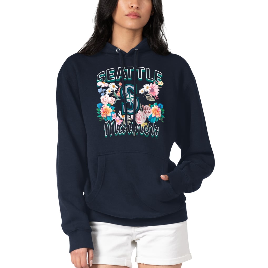 Seattle Mariners G-III 4Her by Carl Banks Women's Flowers Graphic Pullover Hoodie - Navy