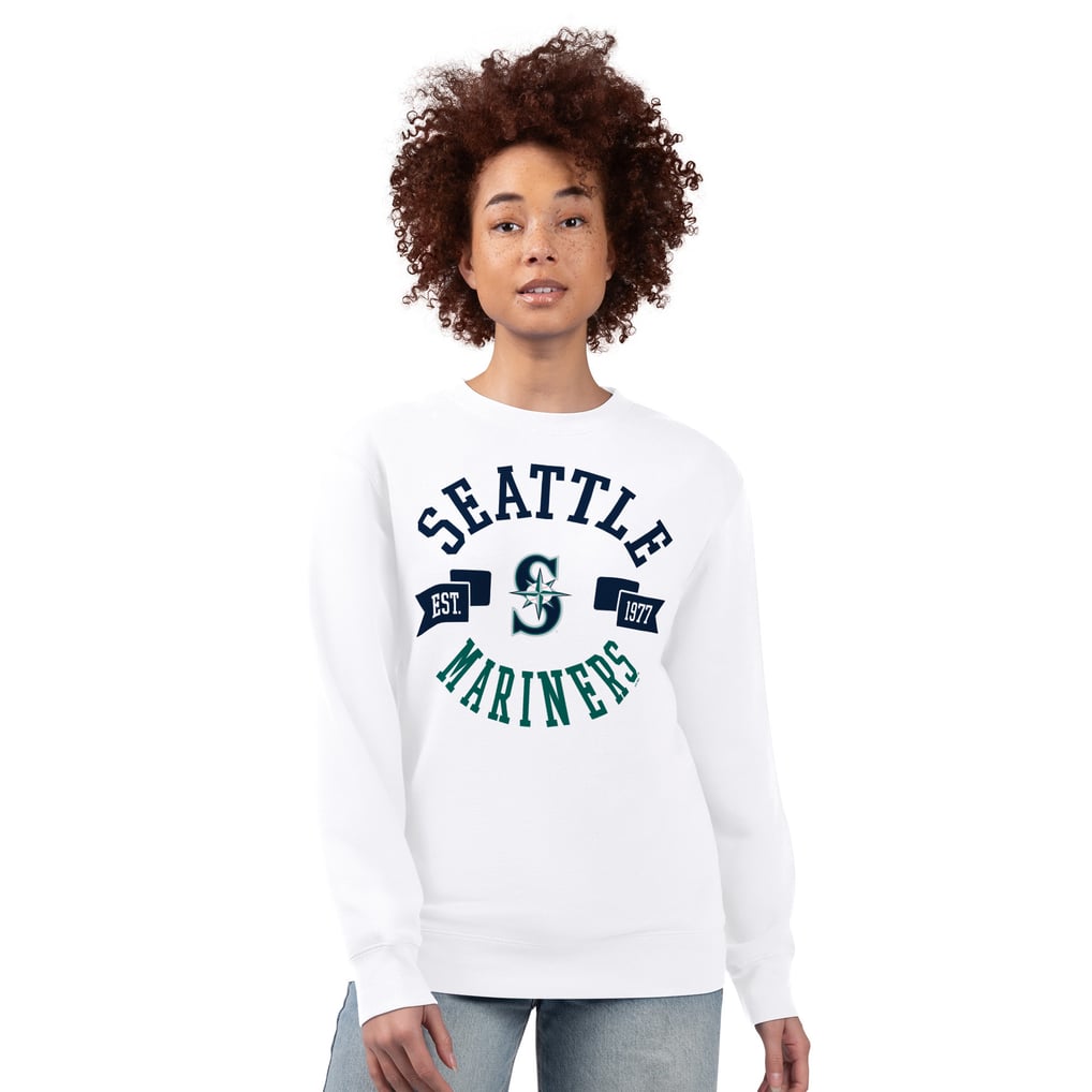 Seattle Mariners G-III 4Her by Carl Banks Women's Team Logo Fleece Pullover Sweatshirt - White