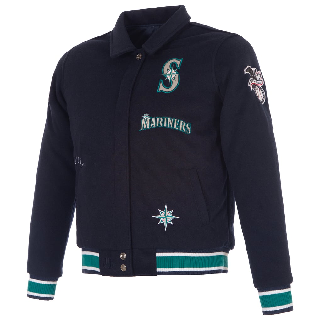 Seattle Mariners JH Design Women's Reversible Wool Full-Snap Jacket - Navy