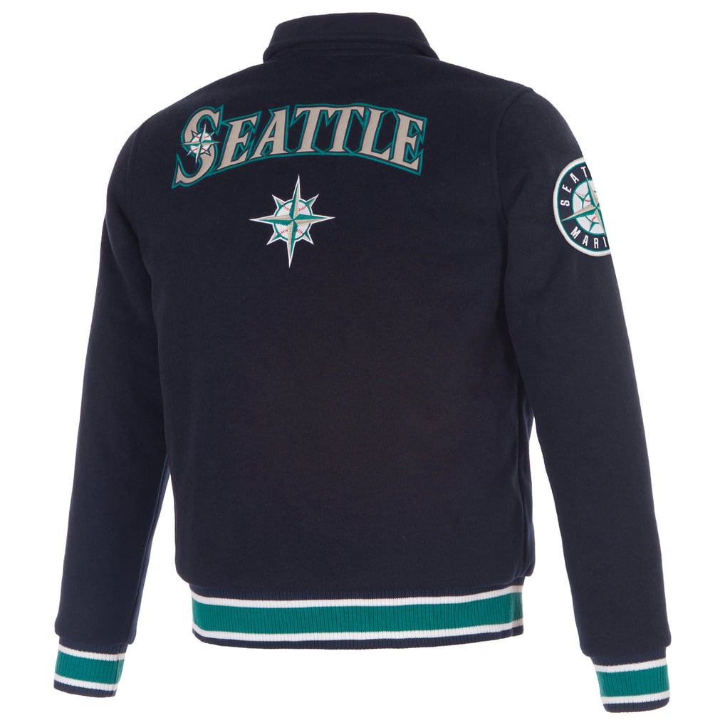 Seattle Mariners JH Design Women's Reversible Wool Full-Snap Jacket - Navy