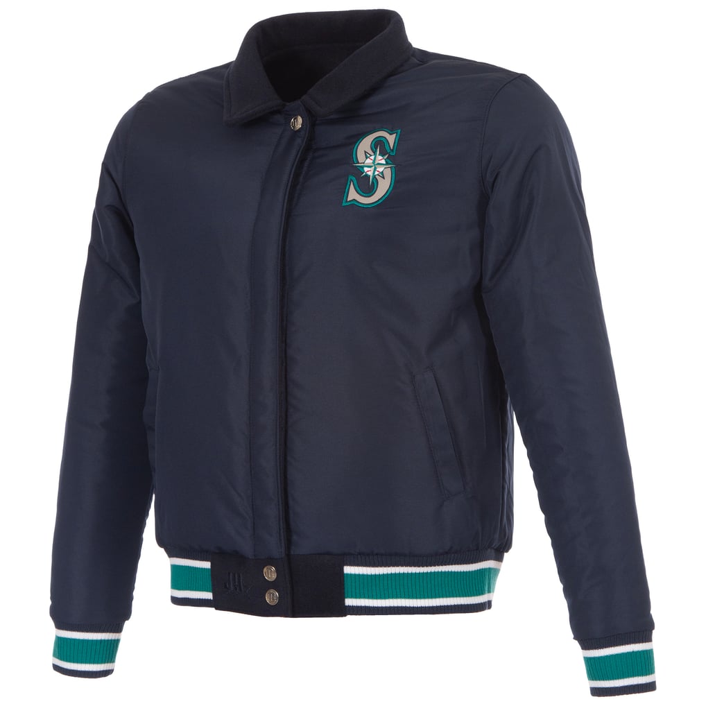Seattle Mariners JH Design Women's Reversible Wool Full-Snap Jacket - Navy