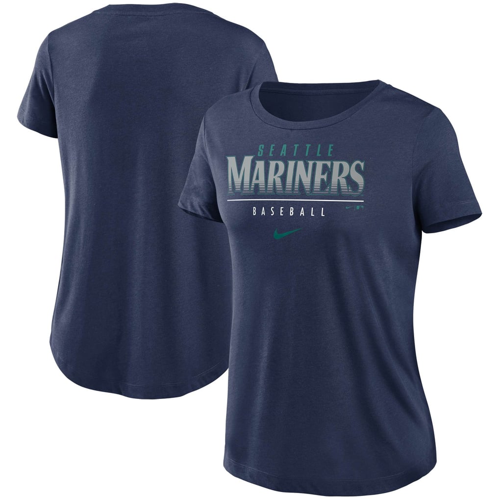Seattle Mariners Lettering Women's Seattle Mariners Nike Navy Club Lettering Essential Tri-Blend ...