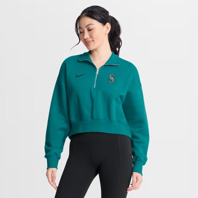 Seattle Mariners Nike Women's Primetime Phoenix Fleece Half-Zip Sweatshirt - Teal