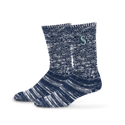  Seattle Mariners PRO Compression Women's Slouchy Slub Textured Boyfriend Socks - Navy