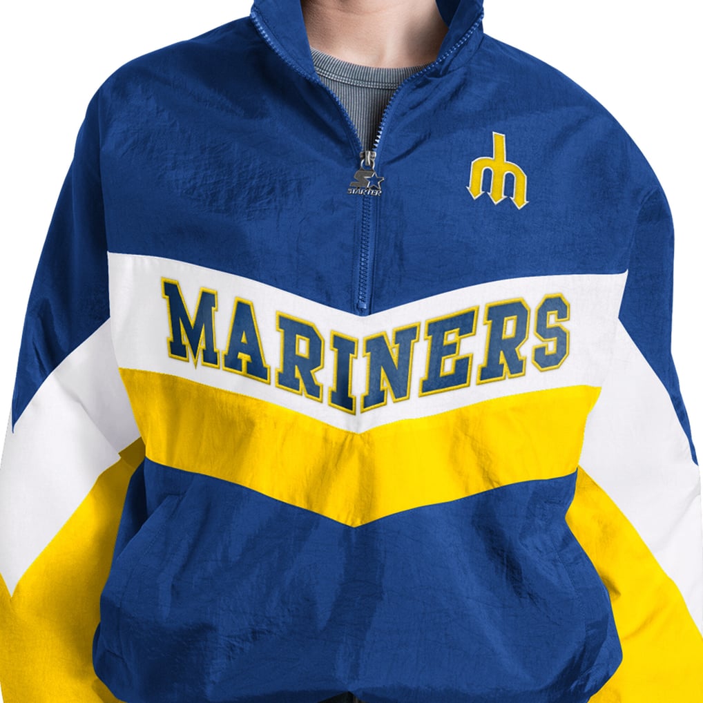  Seattle Mariners Starter Women's Yardline Quarter-Zip Pullover - Royal