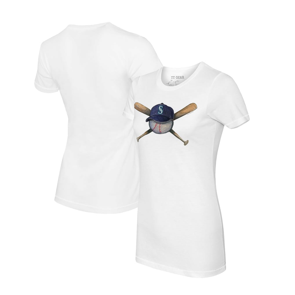 Seattle Mariners Tiny Turnip Women's Hat Crossbats T-Shirt - White