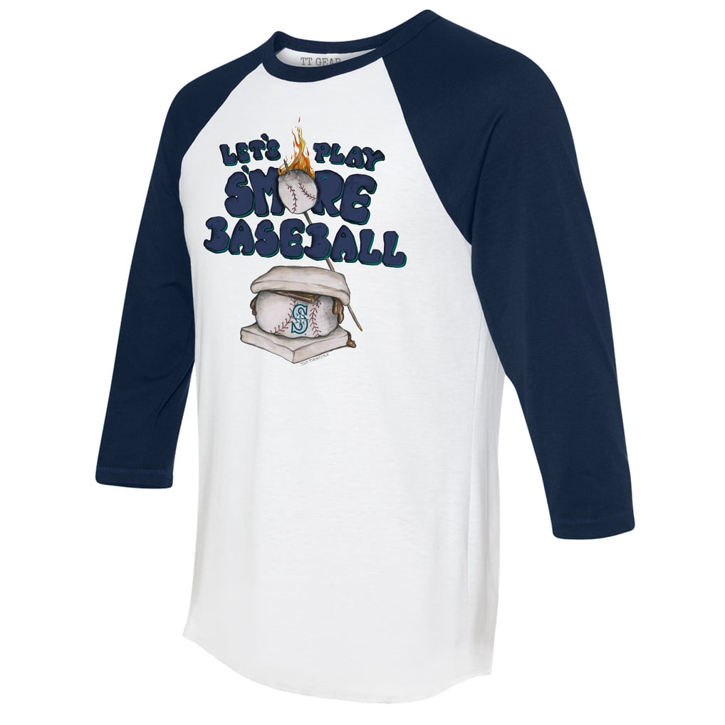 Seattle Mariners Tiny Turnip Women's Smores 3/4-Sleeve Raglan T-Shirt - White/Navy