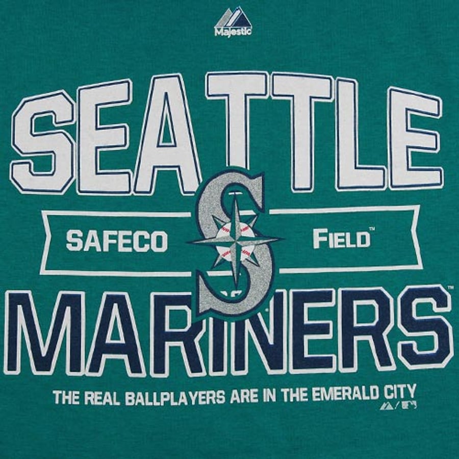 Youth Seattle Mariners Majestic Aqua Authentic Experience T-Shirt
