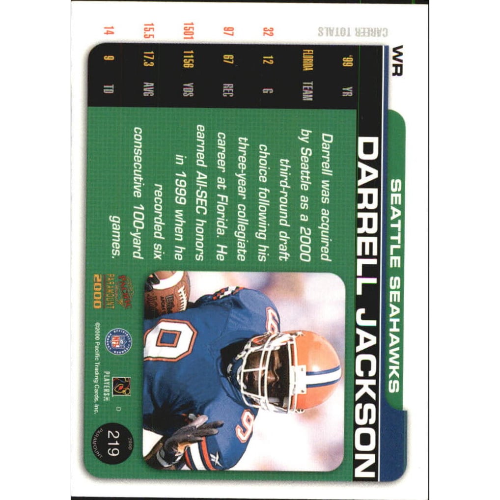 2000 Paramount HoloSilver #219 Darrell Jackson