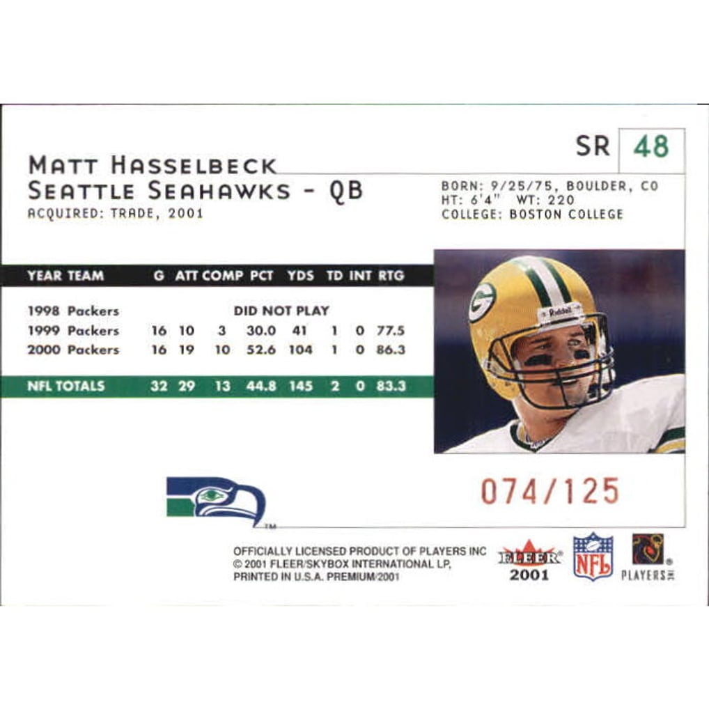 2001 Fleer Premium Star Ruby #48 Matt Hasselbeck