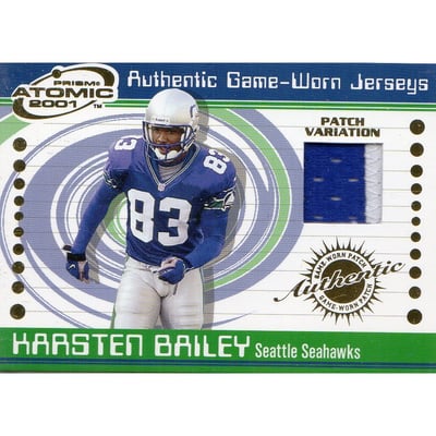 2001 Pacific Prism Atomic Jersey Patches #88 Karsten Bailey