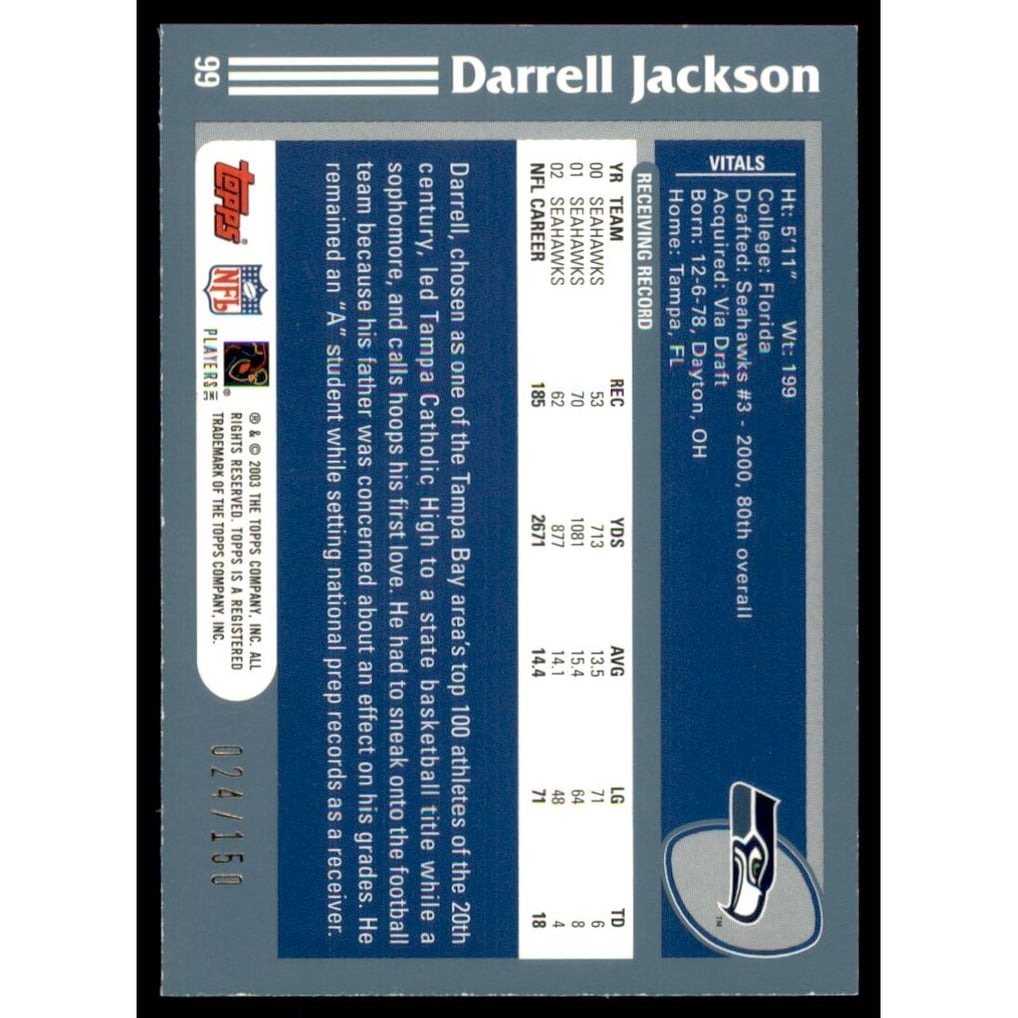 2003 Topps Black #99 Darrell Jackson