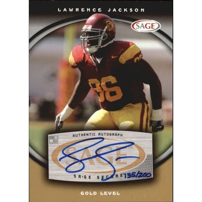 2008 SAGE Autographs Gold #A32 Lawrence Jackson