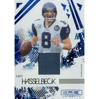 2009 Donruss Rookies and Stars Longevity Materials Sapphire #88 Matt Hasselbeck/100