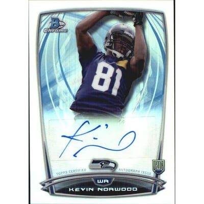 2014 Bowman Chrome Rookie Autographs Refractors #RCRAKN Kevin Norwood