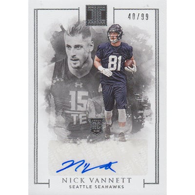 2016 Panini Impeccable #132 Nick Vannett AU RC