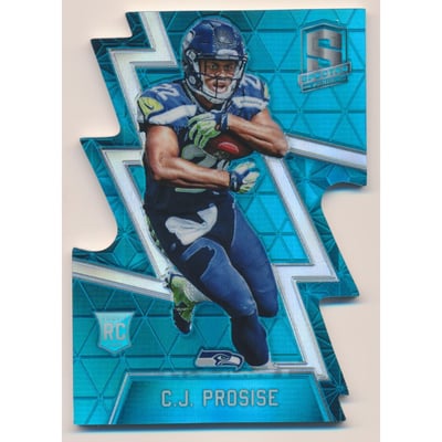 2016 Panini Spectra Neon Blue Die Cut #129 C.J. Prosise