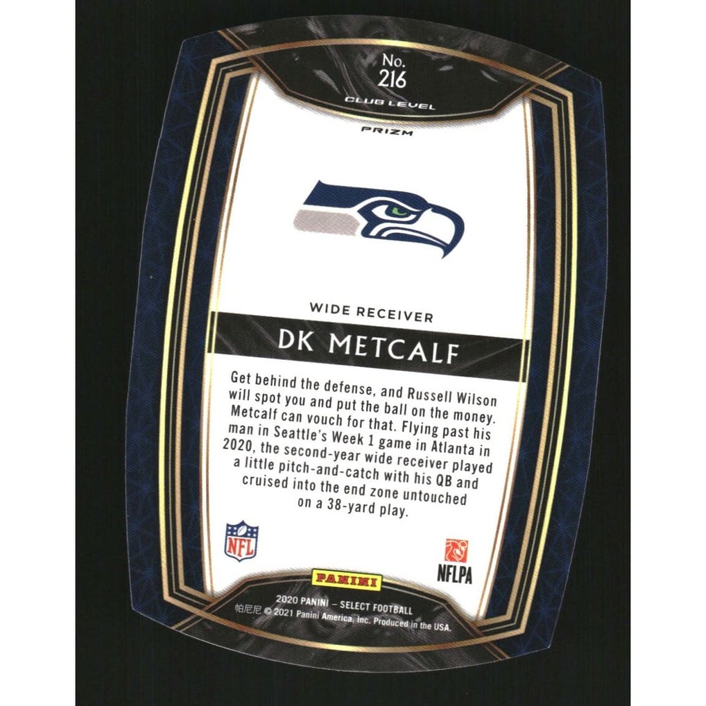2020 Select Prizm Light Blue Die Cut #216 D.K. Metcalf