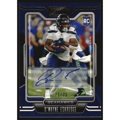2021 Panini Playbook Rookies Signatures Gold #118 D'Wayne Eskridge/75