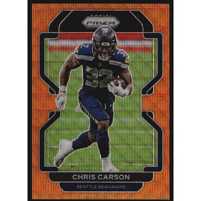 2021 Panini Prizm Prizms Orange Wave #46 Chris Carson