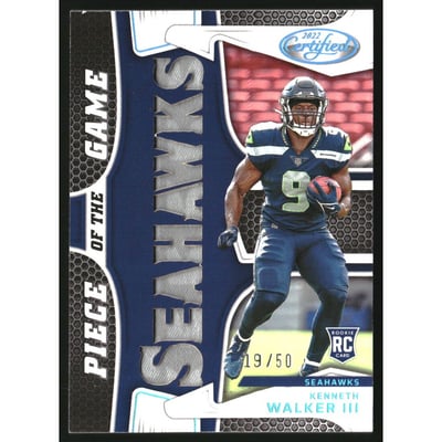 2022 Certified Piece of the Game Teal #9 Kenneth Walker III/50