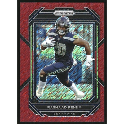 2022 Panini Prizm Prizms Red Shimmer #255 Rashaad Penny
