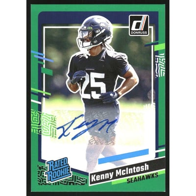 2023 Donruss Rated Rookies Autographs Green #391 Kenny McIntosh