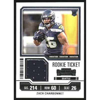 2023 Panini Contenders Rookie Ticket Swatches Variations #38 Zach Charbonnet