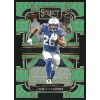 2023 Select Prizm Neon Green Die Cut #86 Zach Charbonnet