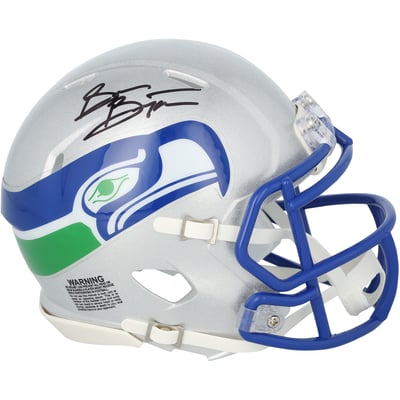 Brian Bosworth Seattle Seahawks Autographed Fanatics Authentic Riddell 1983-2001 Throwback Speed Mini Helmet 