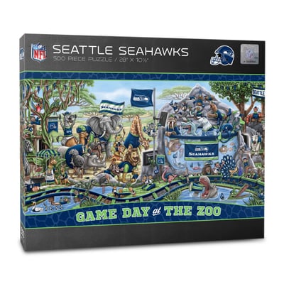 Seattle Seahawks Fanpoint 10.5" x 28" Game Day at the Zoo 500-Piece Puzzle