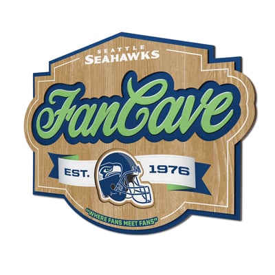 Seattle Seahawks Fanpoint 12.5" x 17" Fan Cave Sign