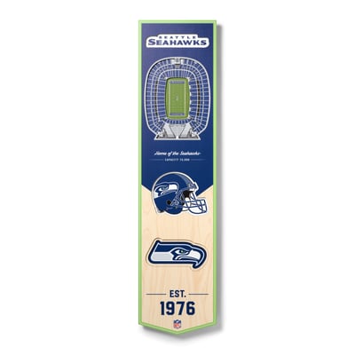 Seattle Seahawks Fanpoint 8'' x 32'' 3D StadiumView Banner