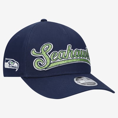 Seattle Seahawks New Era Girls Youth Glitz 9FORTY A-Frame Adjustable Hat - College Navy