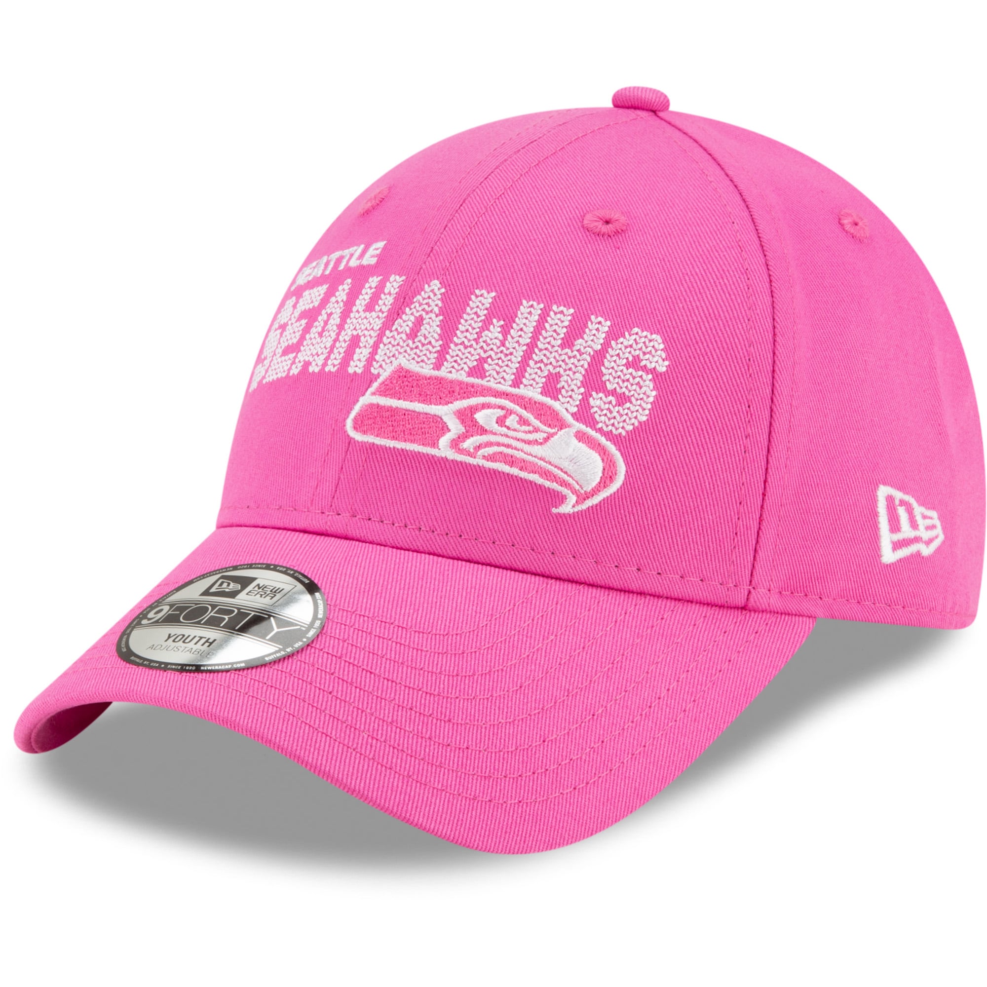 Girls Youth New Era Pink Seattle Seahawks Scribble 9FORTY