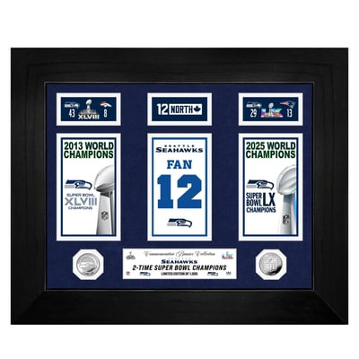 Seattle Seahawks Highland Mint Super Bowl Champions Banner Collection Deluxe Silver Coin Photo Mint
