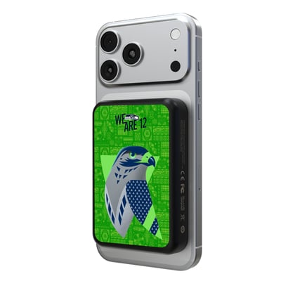 Seattle Seahawks Keyscaper 5000mAh Wireless Magnetic Power Bank - Black