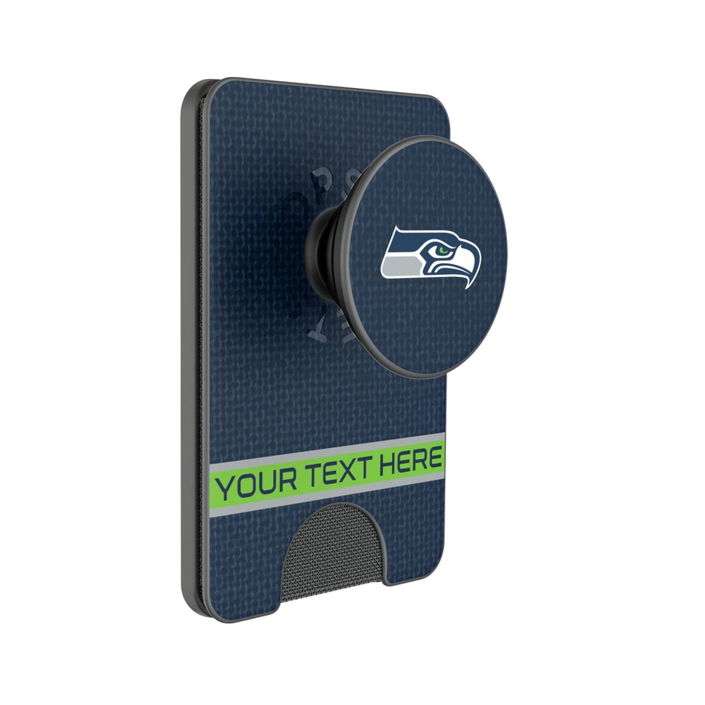 Seattle Seahawks Keyscaper Personalized Endzone Solid PopSockets Magnetic Wallet